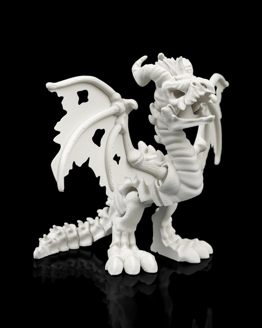 Articulated Basilisk Skeleton Dragon Figurine - 3D Printed Mythical Serpent Model - Gothic Home Decor, Fantasy Monster Fidget Toy, Unique Macabre Gift for D&D Fans