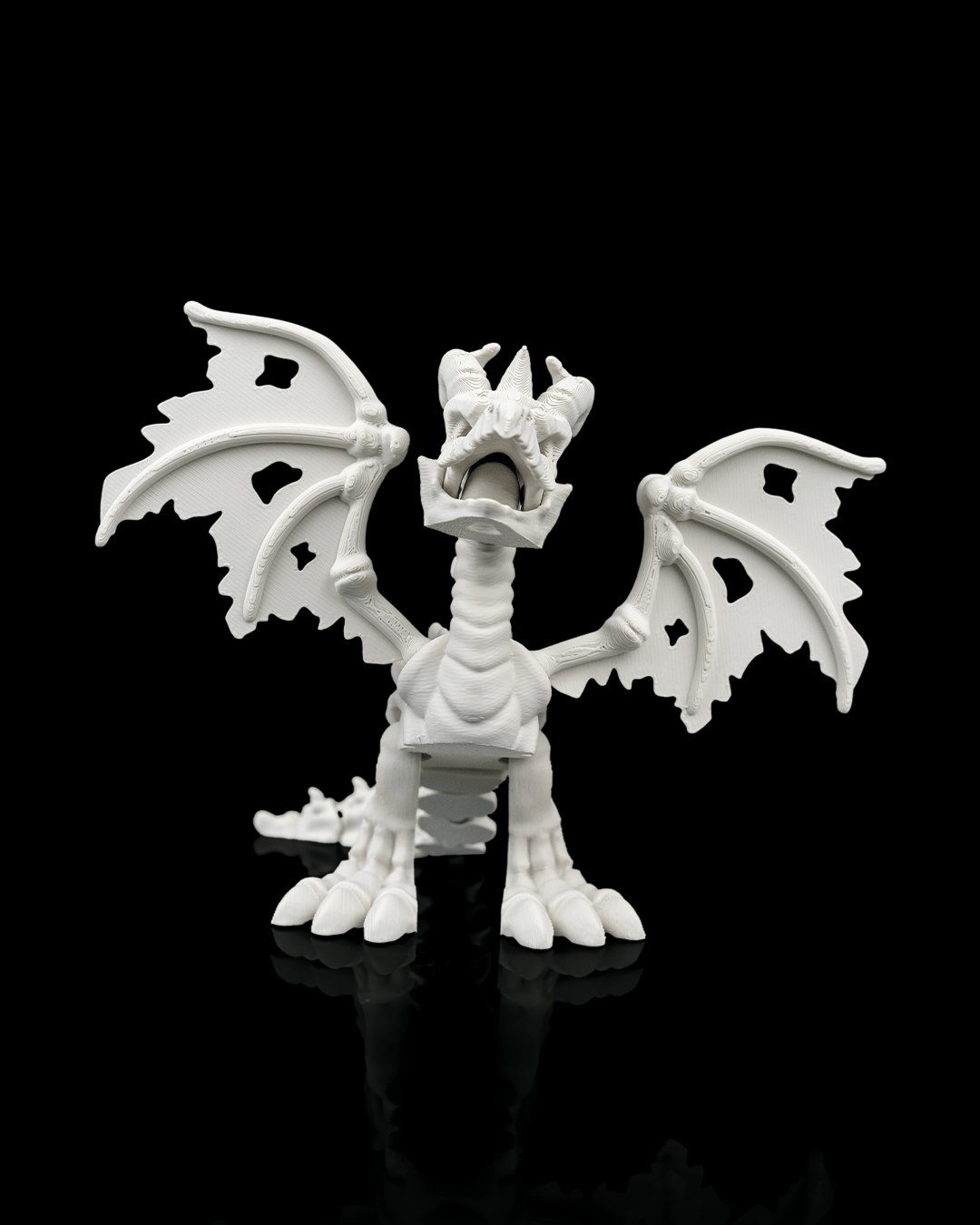 Articulated Basilisk Skeleton Dragon Figurine - 3D Printed Mythical Serpent Model - Gothic Home Decor, Fantasy Monster Fidget Toy, Unique Macabre Gift for D&D Fans