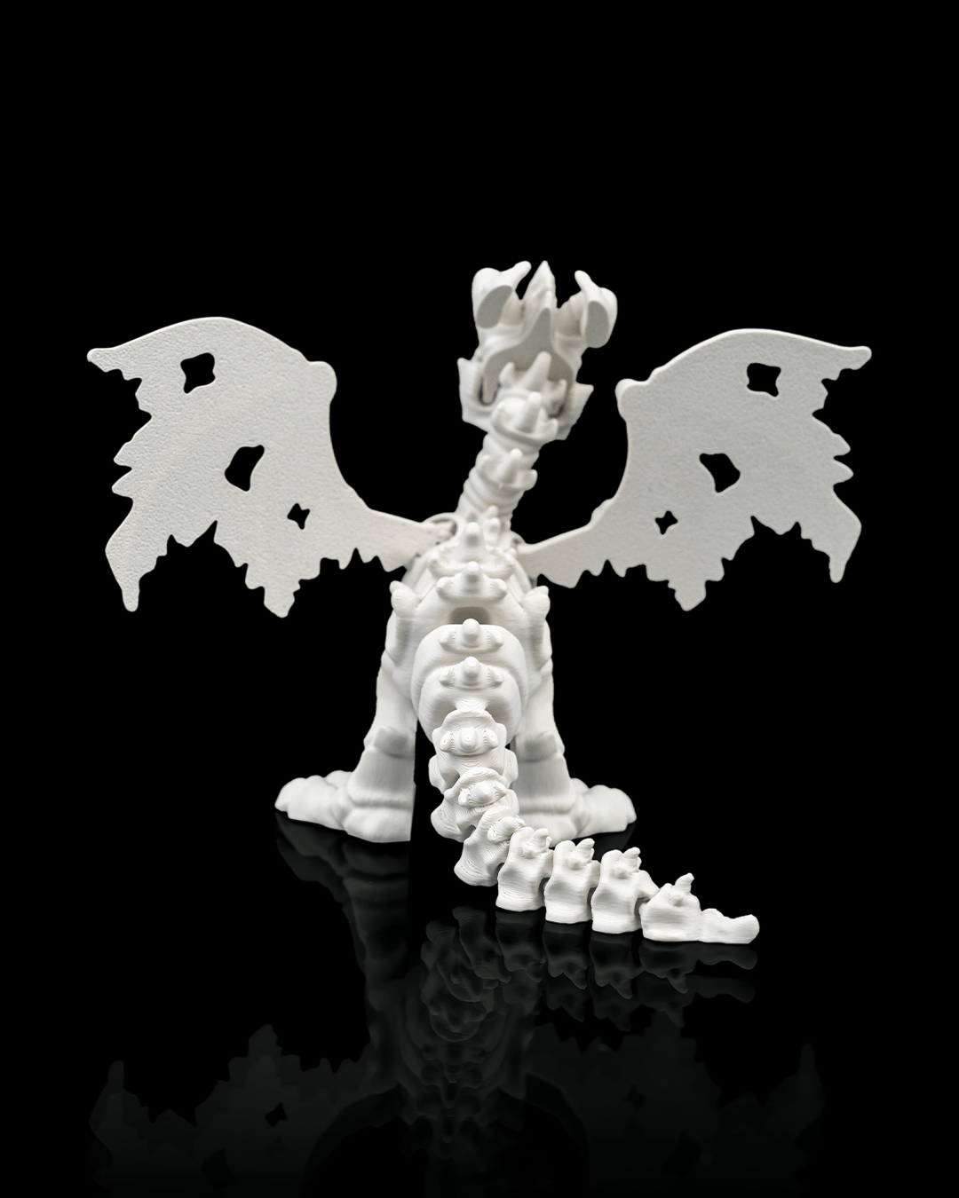 Articulated Basilisk Skeleton Dragon Figurine - 3D Printed Mythical Serpent Model - Gothic Home Decor, Fantasy Monster Fidget Toy, Unique Macabre Gift for D&D Fans
