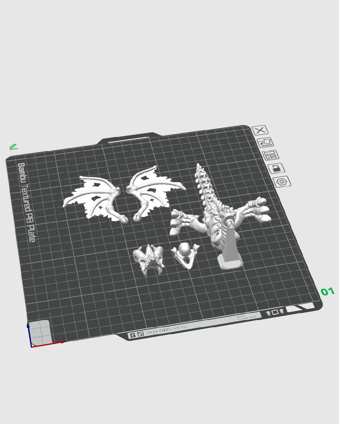 Articulated Basilisk Skeleton Dragon Figurine - 3D Printed Mythical Serpent Model - Gothic Home Decor, Fantasy Monster Fidget Toy, Unique Macabre Gift for D&D Fans