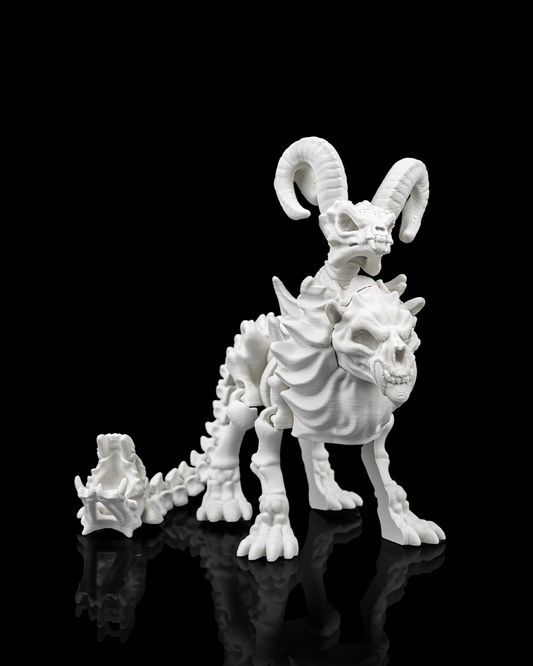 Articulated Chimera Skeleton Figurine - 3D Printed Mythical Creature Bone Model - Gothic Home Decor, Fantasy Monster Fidget Toy, Unique Macabre Gift for RPG Fans