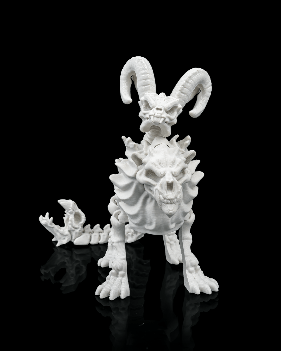 Articulated Chimera Skeleton Figurine - 3D Printed Mythical Creature Bone Model - Gothic Home Decor, Fantasy Monster Fidget Toy, Unique Macabre Gift for RPG Fans