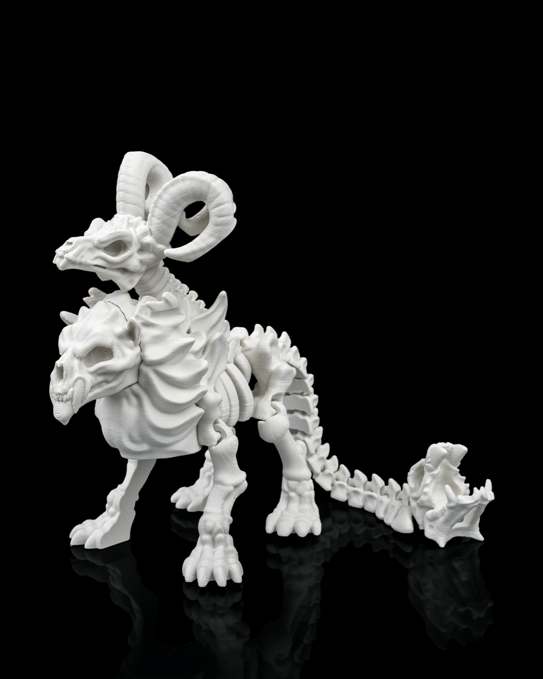 Articulated Chimera Skeleton Figurine - 3D Printed Mythical Creature Bone Model - Gothic Home Decor, Fantasy Monster Fidget Toy, Unique Macabre Gift for RPG Fans