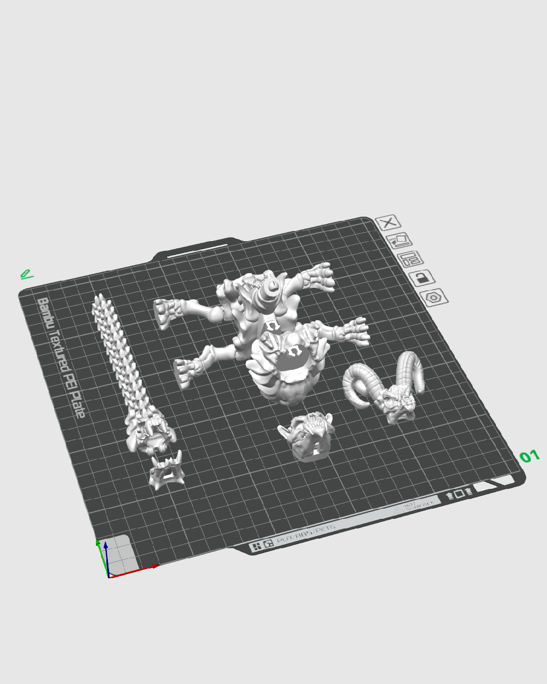 Articulated Chimera Skeleton Figurine - 3D Printed Mythical Creature Bone Model - Gothic Home Decor, Fantasy Monster Fidget Toy, Unique Macabre Gift for RPG Fans