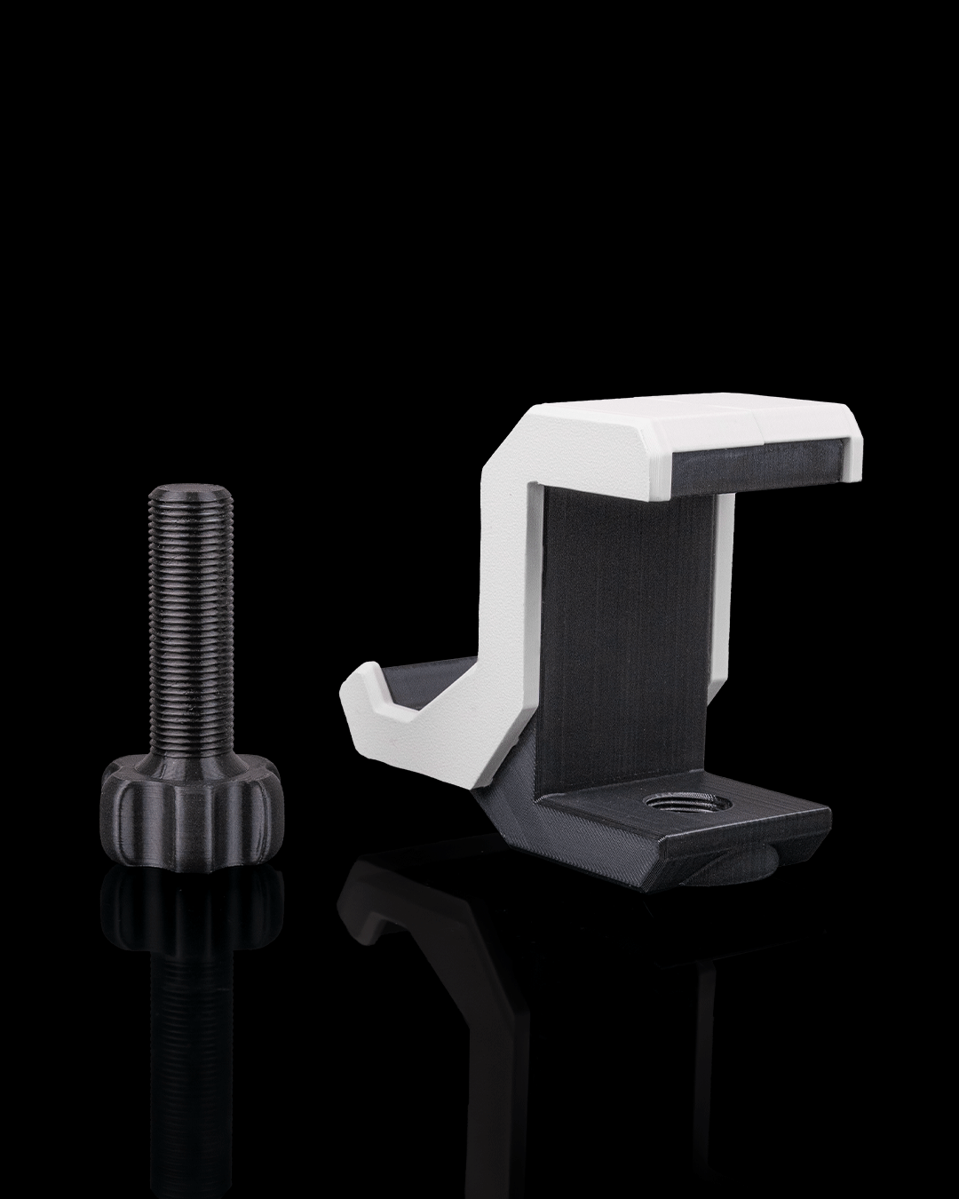 Universal Adjustable Headphone Desk Hook - Under-Desk Headset Holder Mount with Clamp - 3D Printed Industrial Design, Dual-Tone Gaming Setup Accessory, Cable Management Support