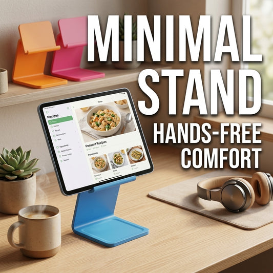 3D Printed iPad & Tablet Stand | Foldable Minimalist Holder | Desk Setup Accessory | Handmade in Ireland | Gift for Him or Her