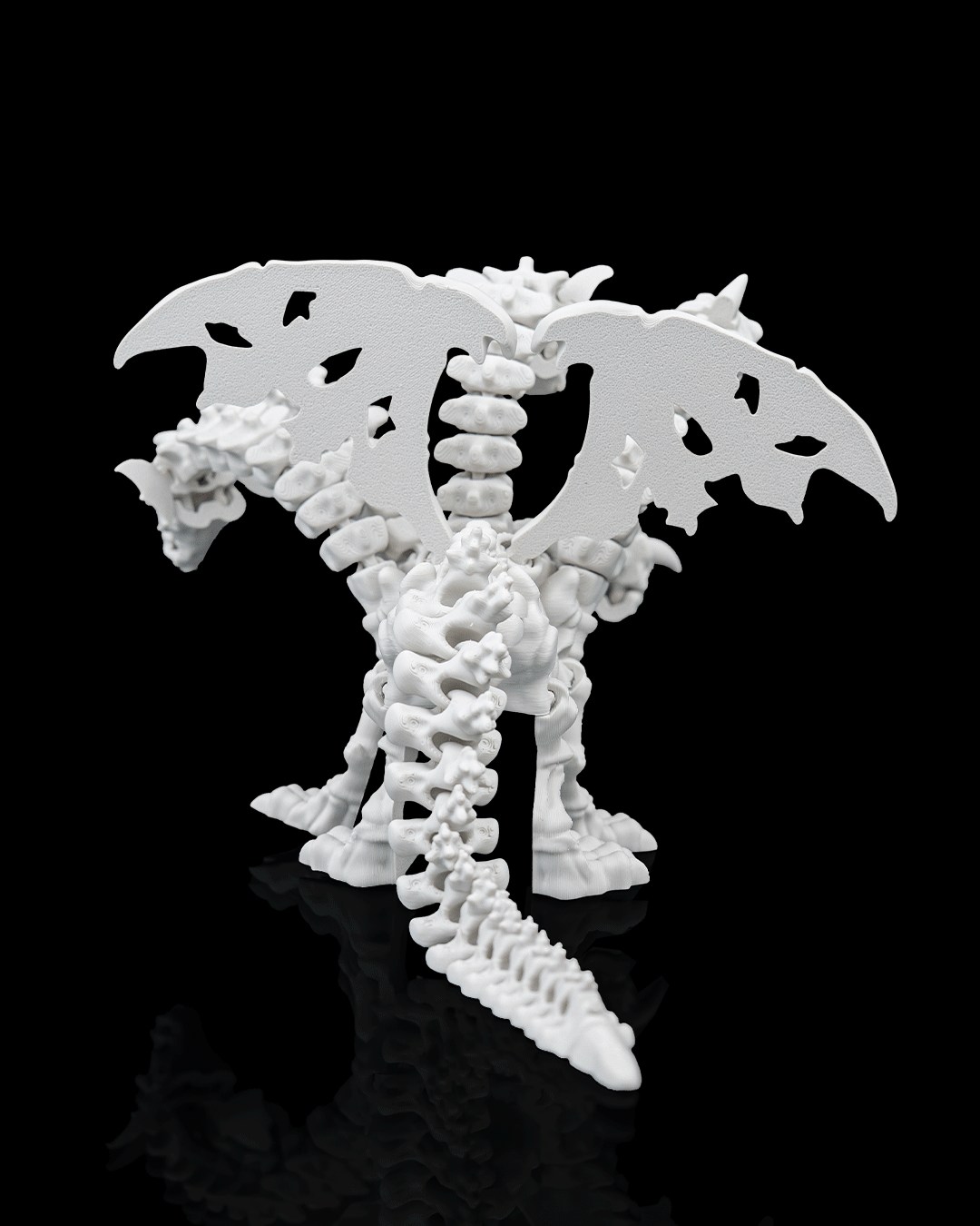 Articulated 5-Headed Hydra Dragon Skeleton - 3D Printed Pentadragon Mythical Figurine - Gothic Horror Decor, Epic Fantasy Fidget Toy, Unique Macabre Gift for RPG & D&D Fans