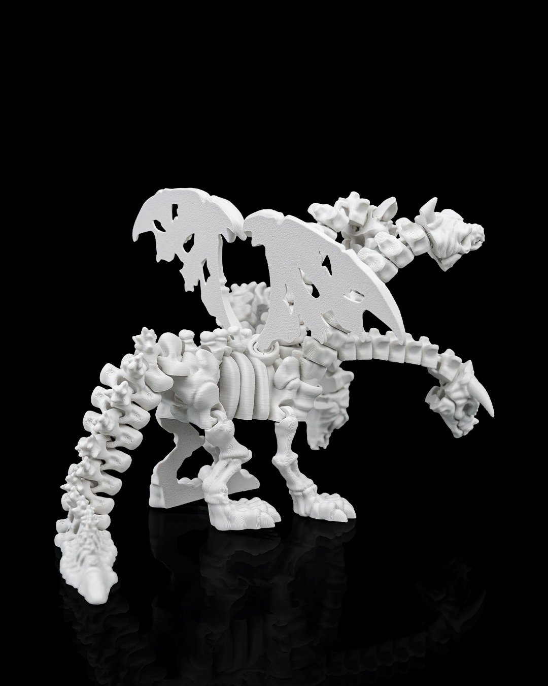 Articulated 5-Headed Hydra Dragon Skeleton - 3D Printed Pentadragon Mythical Figurine - Gothic Horror Decor, Epic Fantasy Fidget Toy, Unique Macabre Gift for RPG & D&D Fans