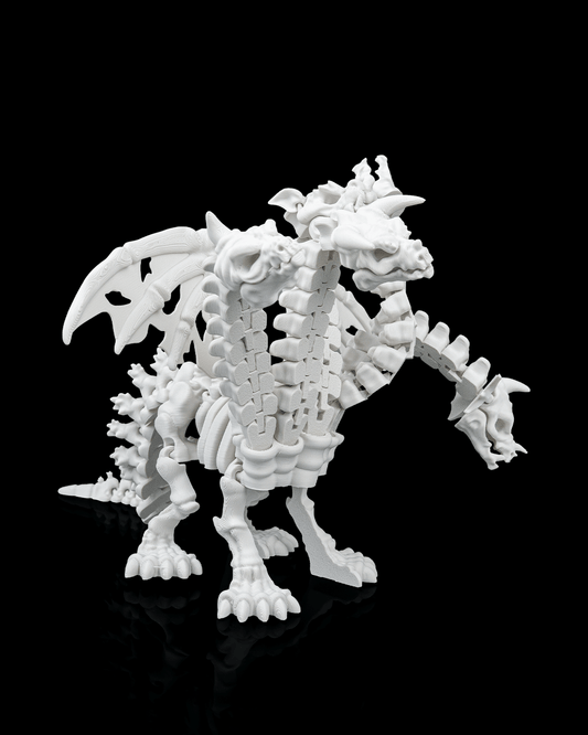 Articulated 5-Headed Hydra Dragon Skeleton - 3D Printed Pentadragon Mythical Figurine - Gothic Horror Decor, Epic Fantasy Fidget Toy, Unique Macabre Gift for RPG & D&D Fans