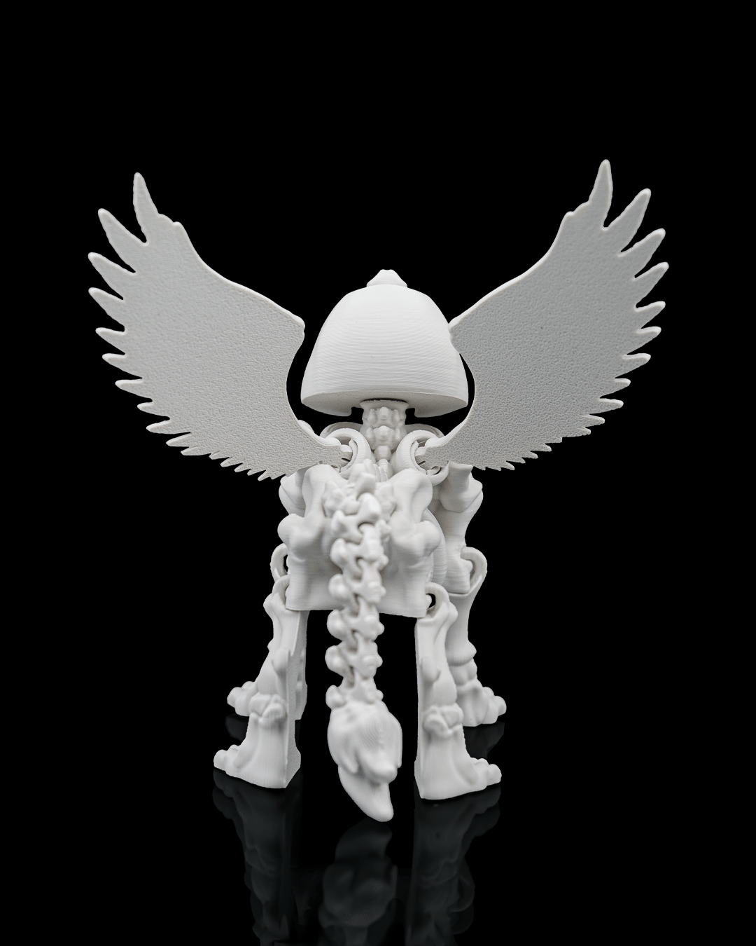 Articulated Sphinx Skeleton Figurine - 3D Printed Egyptian Mythical Creature - Gothic Home Decor, Fantasy Winged Monster Fidget Toy, Unique Macabre Gift for Mythology Fans