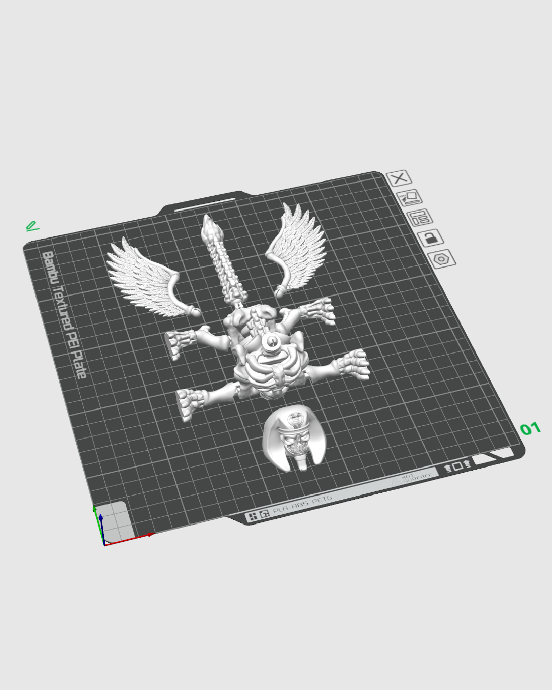 Articulated Sphinx Skeleton Figurine - 3D Printed Egyptian Mythical Creature - Gothic Home Decor, Fantasy Winged Monster Fidget Toy, Unique Macabre Gift for Mythology Fans