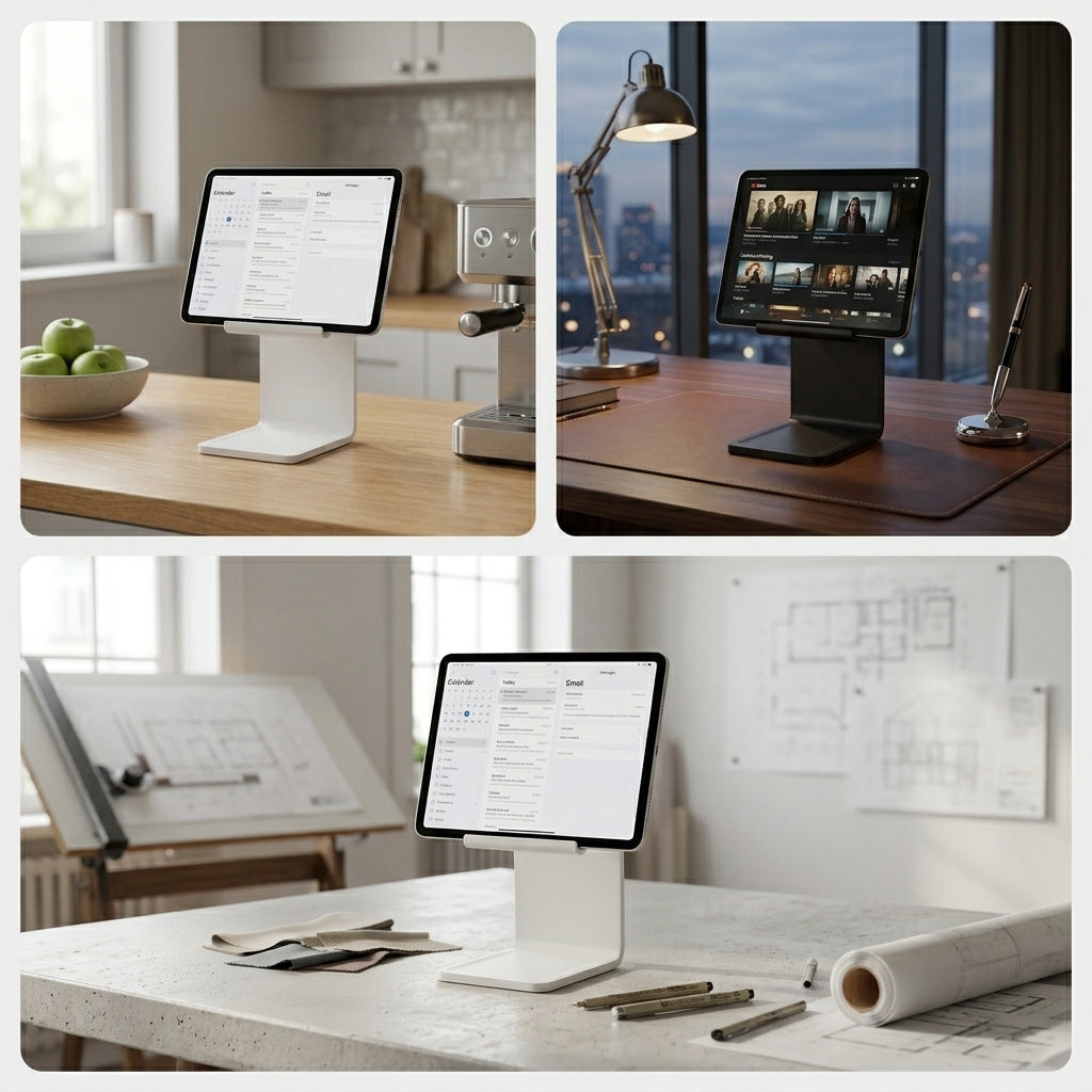 3D Printed iPad & Tablet Stand | Foldable Minimalist Holder | Desk Setup Accessory | Handmade in Ireland | Gift for Him or Her