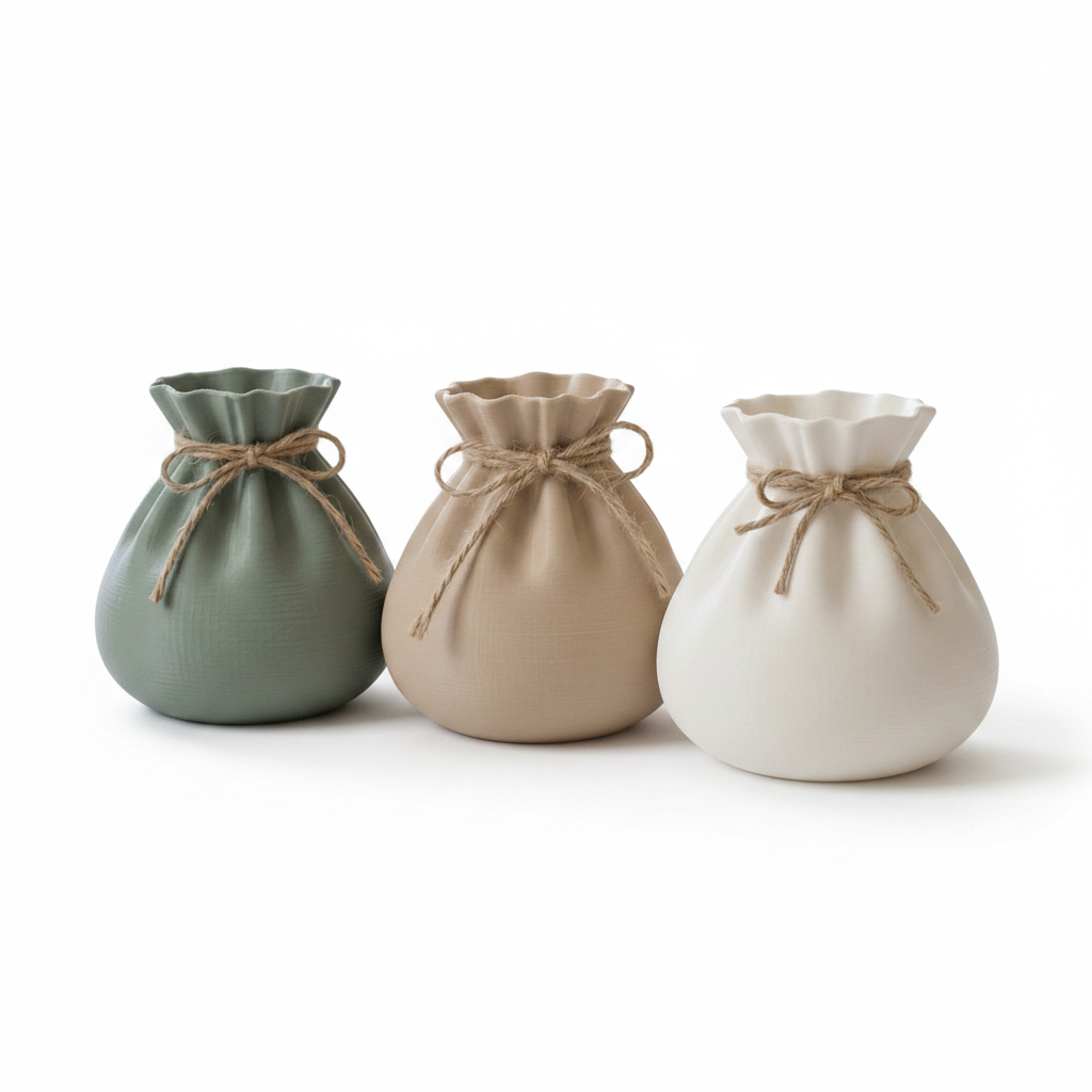 Drawstring Vase - White BG