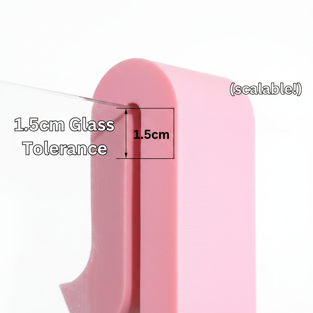 Phone Shower Amplifier - 3D Printed Sound Booster for Glass Shower Door - Waterproof Phone Holder