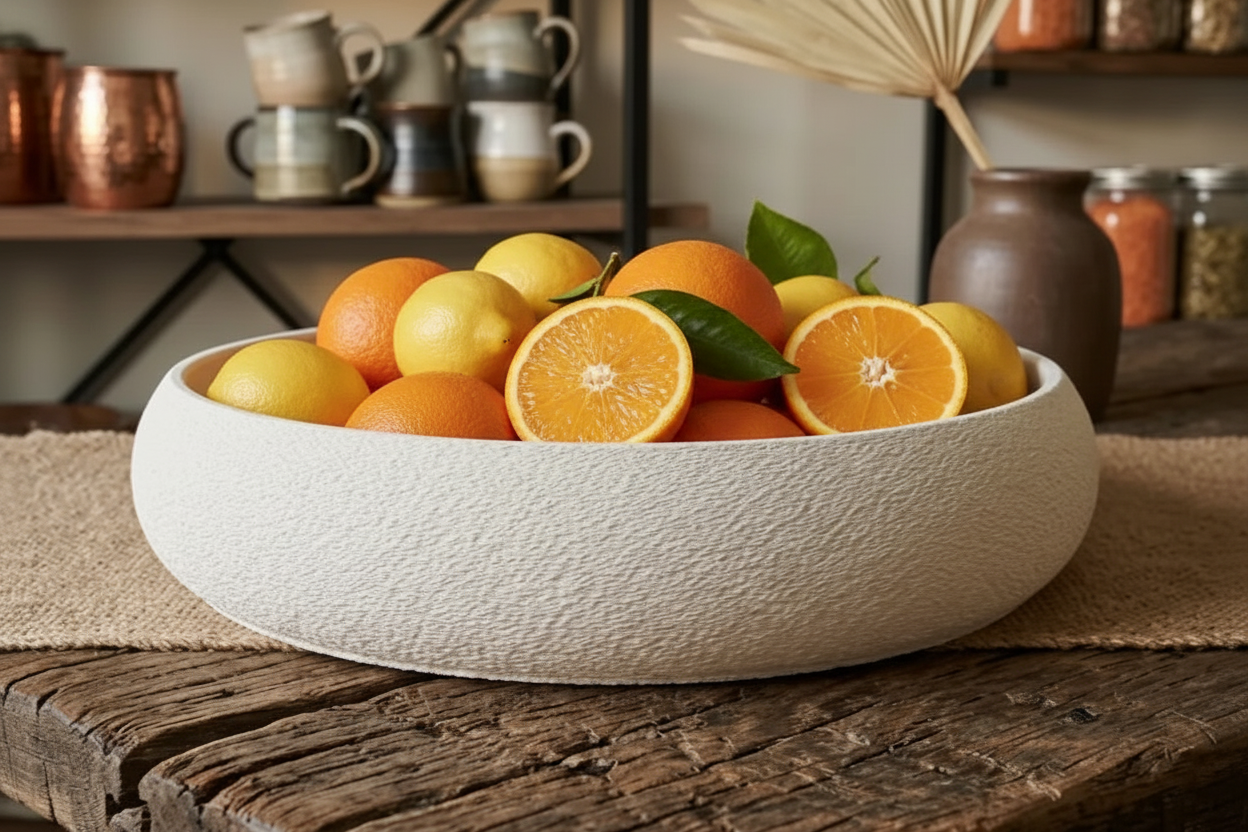 Bowl used as fruit bowl with lemons and oranges