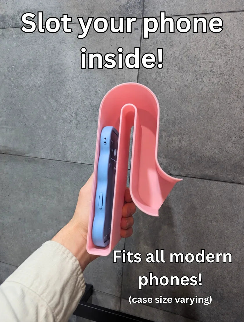 Phone inserted into shower amplifier slot